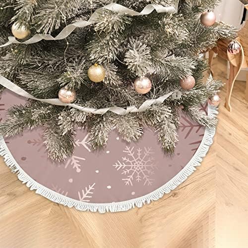 Xollar 48 אינץ 'גדול חצאית עץ חג מולד מחצלת אלגנטית אלגנטית של שלג זהב, קישוטי עץ חג המולד לחופשת מסיבת חורף שנה חדשה עם