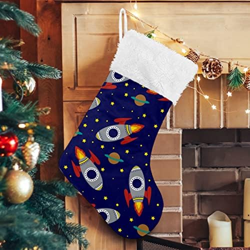 גרבי חג המולד טילים מצוירים כוכב הלכת חיצון חלל חיצוני לילה שרוול קטיפה קטיפה חופשה של קטיפה קטיפה בהתאמה אישית של גרב גדול