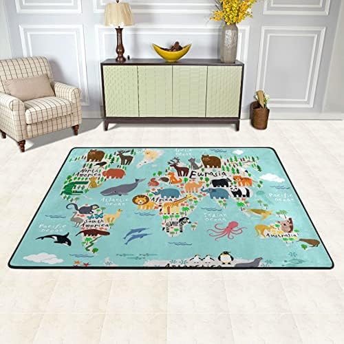 חיות קריקטורה עולמיות מפות שטיחים גדולים של שטיחי שטיחים משתלת שטיחים פליימאט לילדים משחק חדר שינה בחדר סלון 36 x 24 אינץ