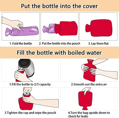 בקבוק מים חמים עם כיסוי, שקית מים חמה עמידה 2L לכפות ידיים חמות יותר, הקלה על כאבי כתף וצוואר, התכווצויות, קומפרס חם וטיפול
