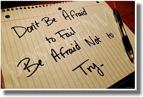 אל תפחד להיכשל-פחד לא לנסות-פוסטר מוטיבציה חדש בכיתה