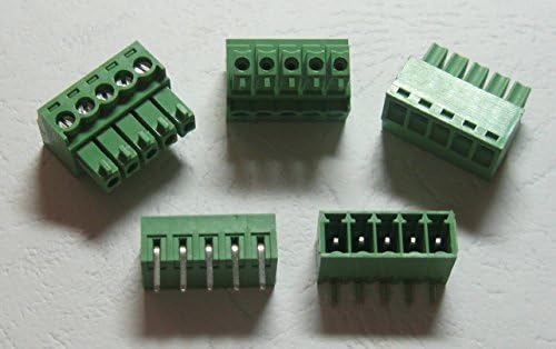 40 יחידות זווית 90 עם 5 פינים/דרך המגרש 3.5 ממ בורג מסוף בלוק מחבר ירוק צבע נתקעים סוג עם זווית פין
