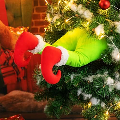 קישוטי גוף של אלף לעץ חג המולד, עיצוב חג המולד שודר גנב ממולא עץ חג המולד עץ חג המולד קישוטי זר, קישוטי גרלנד, יד/רגל קטיפה