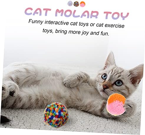 PATKAW 6PCS חתול צעצוע צעצוע בקיעת צעצוע פום פום חתול צעצוע חתלתול צעצועי חתלתול כדורי חתלתול צעצוע חתול פום