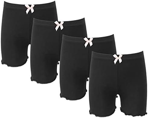 Feeshow 4 חבילות בנות ילדים ריקוד מכנסיים קצרים אופניים מכנסיים קצרים התעמלות יוגה יוגה תחתונים פעילים תחת מכנסי שמלה