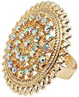 הודי בוליווד סגנון זהב קריסטל טבעות לנשים ילדה חתונה אירוסין מסיבת תכשיטי פתוח אצבע טבעת נקבה האהבה יום מתנה