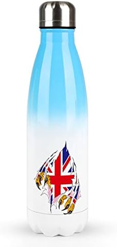 דגל אנגליה דגל אנגליה דגל נירוסטה בקבוק מים עם מכסה מבודד כוס כוס כוס דליפת ספל נסיעות דליפה.
