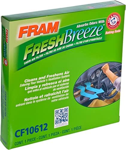 Fram Trand Breeze Cade Shile Filter החלפת תא הנוסעים לרכב עם סודה לשתייה של זרוע ופטיש, התקנה קלה, CF10612