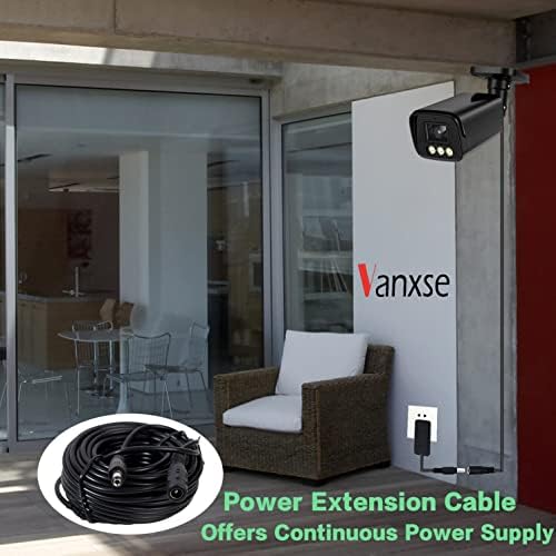 VANXSE CCTV 20M 2.1X5.5 ממ DC 12V כבל הרחבת חשמל למצלמות אבטחה של CCTV מצלמות IP מצלמת DVR עצמאית-20 מטר שחור
