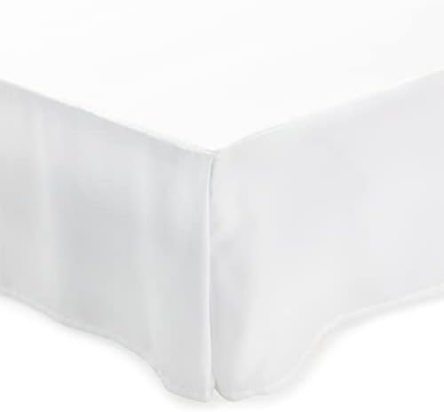 LUINENNENSPA 14 אינץ 'קמטים ועמידה במכונה עמידה במכסה-קל-קל-קל-קל-קל-קל-קלה חצאית מיטת מיקרופייבר קפלים, מלך, לבן