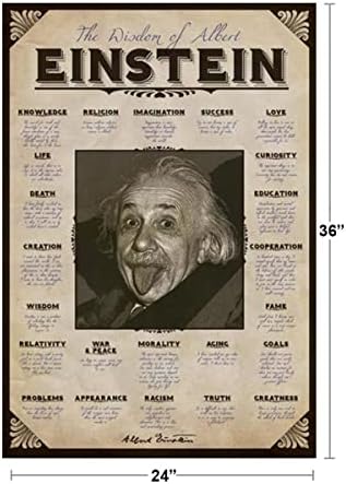 חוכמתו של אלברט איינשטיין ציטוטים מפורסמים קיר מגניב פוסטר הדפסת אמנות 24x36