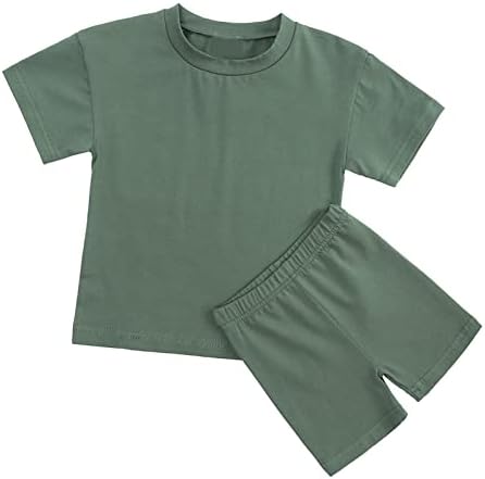9-12 ט פעוט ילדה בגדי קיץ תלבושות צבעים בוהקים תינוק קצר שרוול מזדמן חולצה מכנסיים קצרים 2 יחידות ספורט חליפה