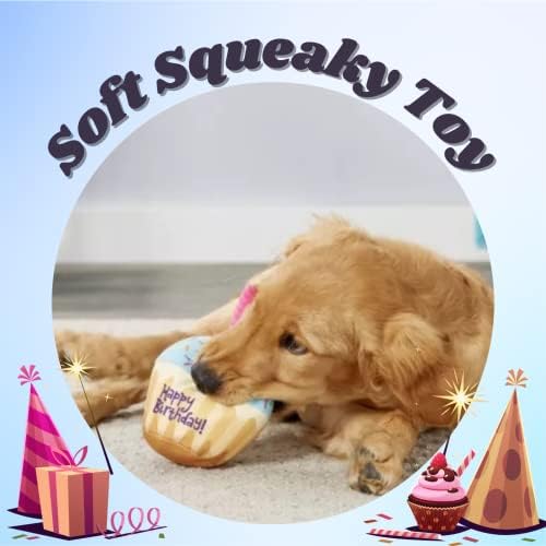 ברהמה כלב יום הולדת צעצוע, לחגוג שלך יום הולדת עם זה כלב חורק צעצועים, מתנת יום הולדת עבור גורים. עוגת יום הולדת