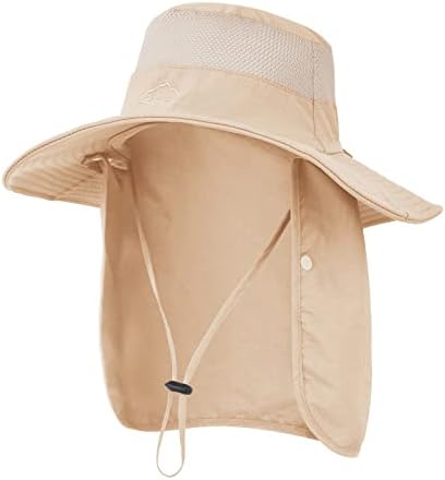 כובע ספארי לגברים כובע דיג רחב שוליים עם כיסוי פנים דש צוואר כובע שמש