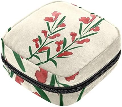 מפית סניטרית אחסון תיק, נייד לשימוש חוזר וסת כרית רוכסן שקיות, טמפון אחסון פאוץ עבור נשים בנות, רועה פרח בר בציר