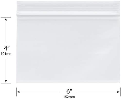 שקיות רוכסן מפלסטיק כבד של פלימור, 4 מיל, 6 x 4