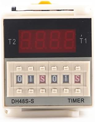 CNHKAU DH48S-S ניתן לתכנות ממסר עיכוב זמן כפול עם מתח שקע DC12V DC24V AC110 AC220V 0.1S-9.9S 1S-99S 1M-99M