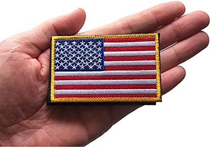 4 טלאי דגל אמריקאים, 5 mlggoods הפוך טלאי דגל אמריקאי אדום תפור, פטריוט טקטי ארהב סמלים אחידים של צבא צבאי, עם וו ולולאה