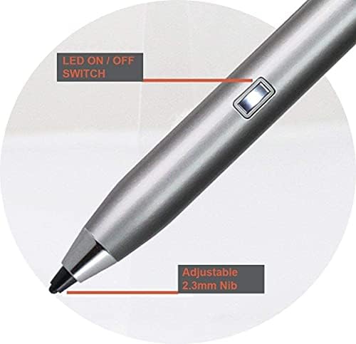Navitech Silver Point Point Digital Active Stylus Pen - תואם ל- Samsung Galaxy A03S SM -A037G
