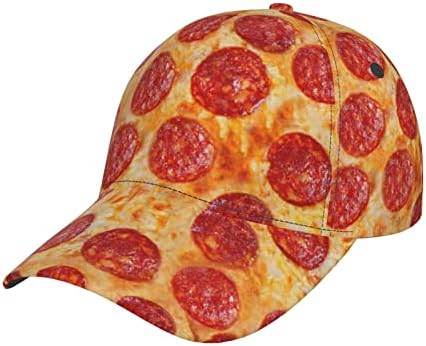 כובע סנאפבק בייסבול פיצה תלת -ממדי של פיצה בייסבול לגברים ונשים עם רצועת רצועת ראש מתכווננת, כובעי ביל שטוחים