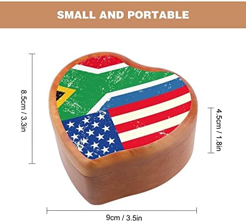 דגל דרום אפריקה אמריקאי קופסא מוזיקת ​​לב קופסאות מוזיקליות מעץ מתנה הטובה ביותר ליום הולדת יום הולדת לחג המולד