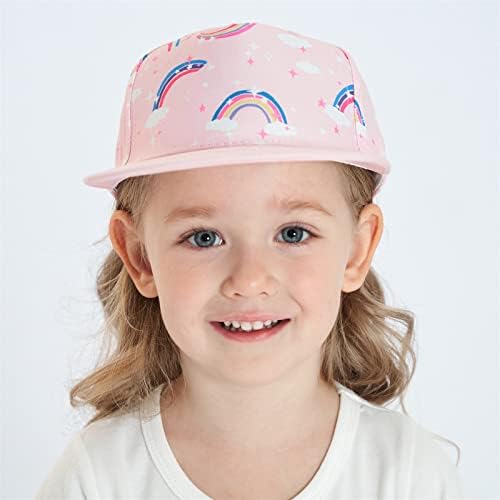 כובעי שמש לילדים פעוטות ילדים, הגנת שמש כובעי בייסבול אחוריים מתכווננים, כובעי חוף קריקטורה Kawaii