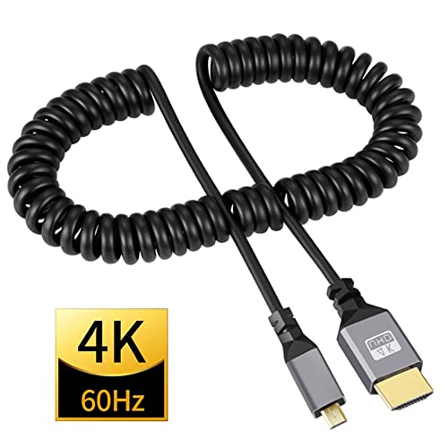 חתיכת חומר HDMI תואם- מתאם חוט מפותל, כבל הרחבה של 4K מפותל לזכר
