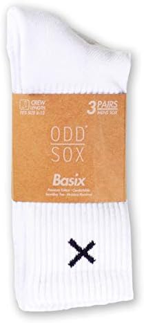 גרבי צוות לבנים של Odd Sox Basix, נשים, נשים, אתלטיות, קל משקל, 3 חבילות