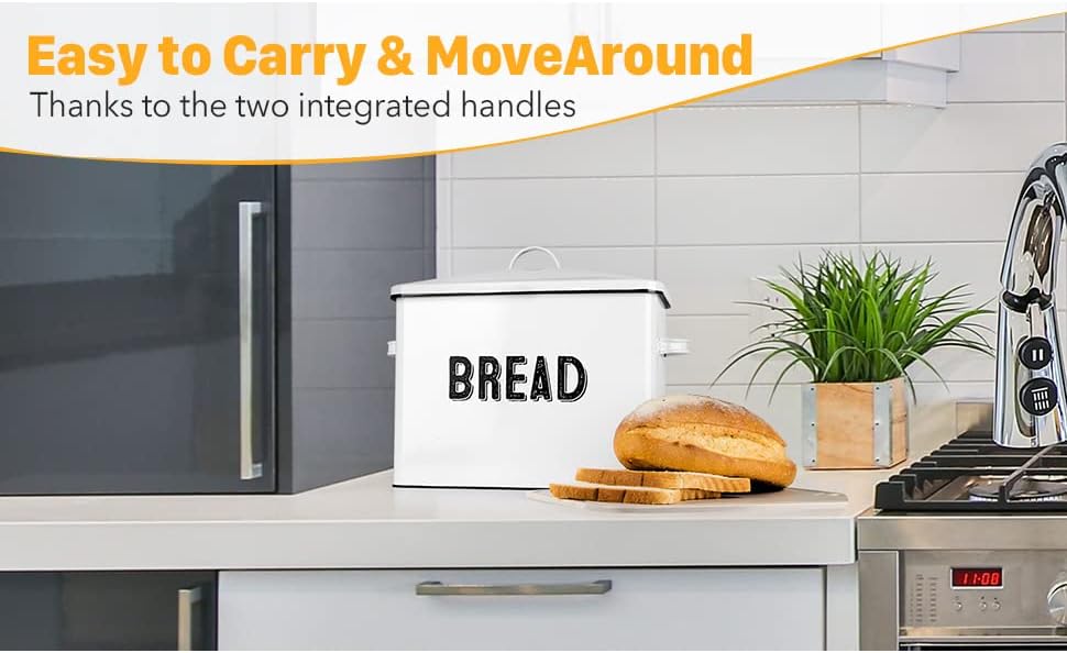 גרנארוסי קופסת לחם גדולה למשטח השיש במטבח, מיכל אחסון לחם, ארגז לחם, מיכל לחם, מחזיק לחם, שומר לחם, קופסאות לחם - קופסת לחם