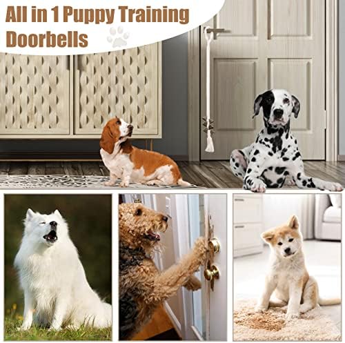 זנהגו כלב פעמון עבור דלת בסיר אימון, 2 יחידות כלב פעמון לאימונים, פעמוני עבור דלת ידית עבור כלב, מתכוונן כלב