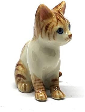 קרמיקה קרמיקה סיאמית חתול פסלון חום צבוע בחרסינה צבועה