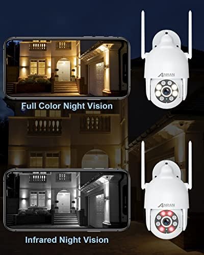 מצלמות אבטחה של אנראן חיצוניות, מצלמת PTZ ומצלמה חיצונית סולארית עם ראיית לילה צבעונית, מצלמת מעקב WiFi WiFi Wifi