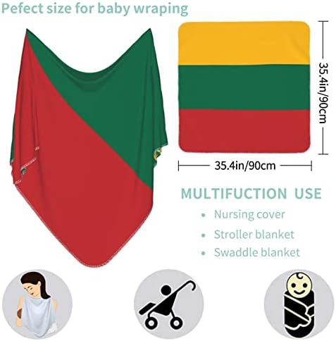 דגל ליטאי שמיכה לתינוקות מקבלת שמיכה לעטיפת כיסוי חוט -יילוד של תינוקות