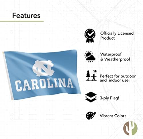 דגלי אוניברסיטת צפון קרוליינה כפול צדדי אונר קפלה היל עקבים באנרים פוליאסטר מקורה חיצוני 3x5