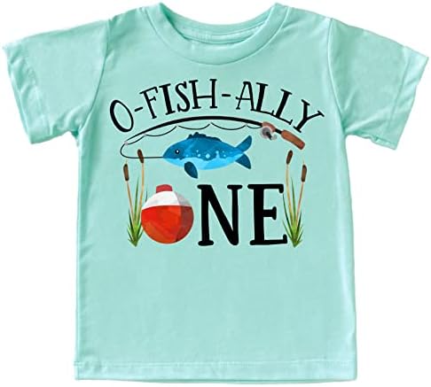 או-דגים-ברית-אחד בנים 1 יום הולדת חולצה דיג ראשון יום הולדת ילד תלבושת