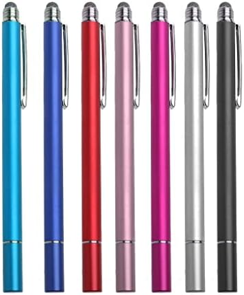 עט גרגיל קופסא תואם ל- Chromebook Galaxy Samsung Galaxy 2 - חרט קיבולי Dualtip, קצה סיבים קצה קצה קיבולי עט - מכסף מתכתי