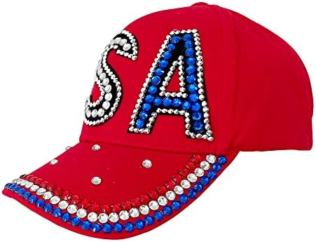 גמוסי יוניסקס ארהב אמריקאי דגל בייסבול כובע ג ' ינס במצוקה ריינסטון כובע למבוגרים