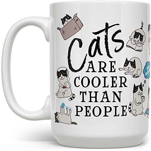 ספל קפה חתול, כוס חובב חיות מחמד של בעלי חיים, מתנה לאמא פרווה, חתולים קרירים יותר מאנשים