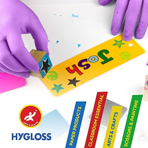 מוצרי היגלוס כפפות מלאכה לילדים-ללא לטקס ניטריל הגן על הידיים שלך-שימושים מרובים-חד פעמי-5 צבעים מגוונים-100 מארז,