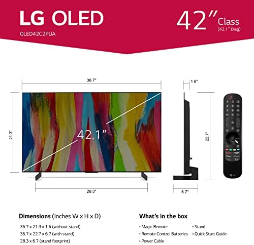 LG Class 55 אינץ 'OLED EVO C2 סדרה 4K טלוויזיה חכמה עם ALEXA מובנה OLED55C2PUA S75Q 3.1.2C