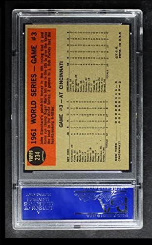 1962 Topps 234 1961 סדרת העולם - משחק מספר 3 - מאריס מנצח אותו ברוג'ר ה -9 Maris ניו יורק/סינסינטי ינקי/אדומים