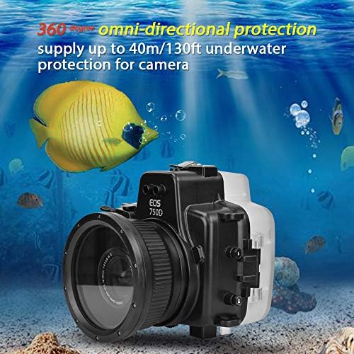 תני ים עבור Canon EOS 750d 18-55 ממ 130ft/40 מ 'מצלמה מתחת למים מארז אטום למים