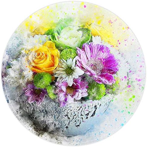 Heoeh פרחים צבעוניים אמנות, לא שפשפת שטיחי שטיחים בגודל 15.7 אינץ