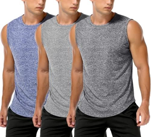 גברים של 3 או 2 חבילה אימון גופיות רשת כושר ללא שרוולים חולצות כושר כושר יבש שרירים חולצה