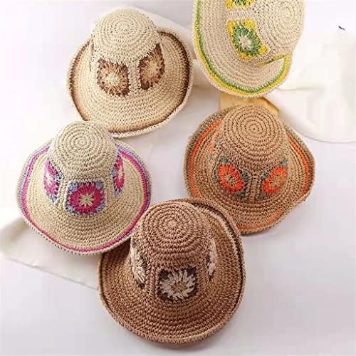 ZSEDP נשים קיץ כובע דלי סרוגה פרחוני