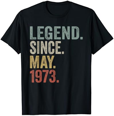 מצחיק 50 שנה ישן מאי 1973 בציר רטרו 50 יום הולדת מתנה חולצה