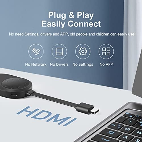 Hagibis משדר ומקלט HDMI האלחוטי, ערכות מארח HDMI אלחוטיות ותצוגה אלחוטית דונגל, מצחיק ומנגן מתאם HDMI לטלוויזיה,