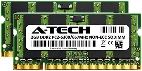 A-Tech 4GB ערכה זיכרון זיכרון זיכרון ל- MacBook, MacBook Pro-PC2-5300 667MHz RAM A1261 A1260 A1181 A1229 A1226 MA896LL