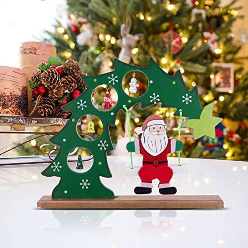 עץ עץ עץ חג המולד מתנדנד קלטת סנטה עם עץ חג המולד ג'ינגל פעמוני עץ עץ עץ חג המולד מרכז שולחן חתיכת עץ עץ מפלגת חג המולד קישוט