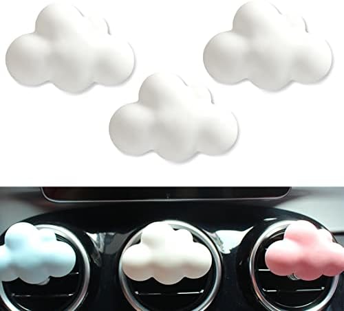 3 יחידות מפזר מטהר אוויר בצורת ענן, קטעי אוורור מטהרי אוויר חמודים של מכוניות, מפזר ארומתרפיה של מכוניות, עיצוב